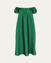 Bernadette Rianne Long Off-shoulder Dress In Emerald Green