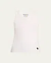 Bernadette Marcel Cotton Tank Top In  Cotton Ivory W Black Rose