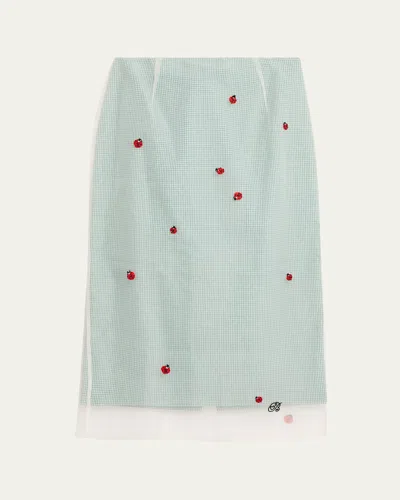 Bernadette Roxane Lady Bug Layered Midi Skirt In Green