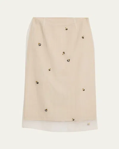 Bernadette Roxane Lady Bug Layered Midi Skirt In Neutral