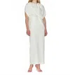 Bernadette Ruched Waist Cape Dress In Cream Ivory In White