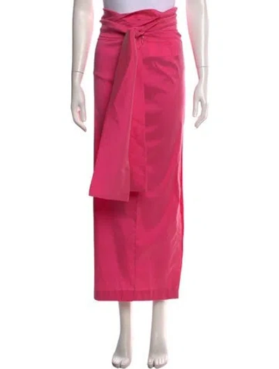 Pre-owned Bernadette Ruffle Embellishment Long Skirt In Pink