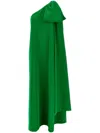 Bernadette Samuel One-shoulder Bow-embellished Crepe Gown In Green