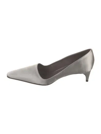Pre-owned Bernadette Satin Pumps In Grey