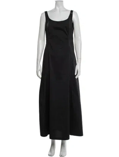 Pre-owned Bernadette Scoop Neck Long Dress In Black