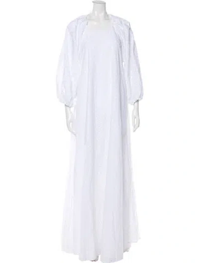 Pre-owned Bernadette Scoop Neck Long Dress In White