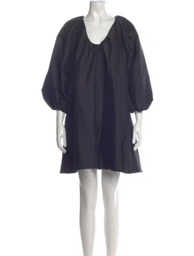 Pre-owned Bernadette Scoop Neck Mini Dress In Blue