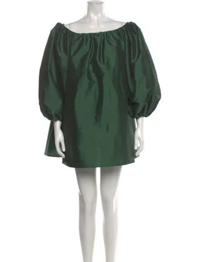 Pre-owned Bernadette Scoop Neck Mini Dress In Green