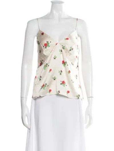 Pre-owned Bernadette Silk Floral Print Blouse
