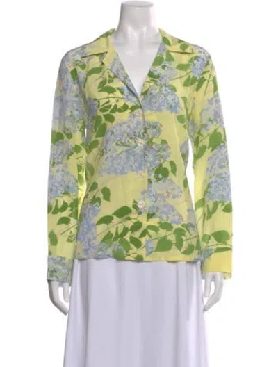 Pre-owned Bernadette Silk Floral Print Blouse In Multi