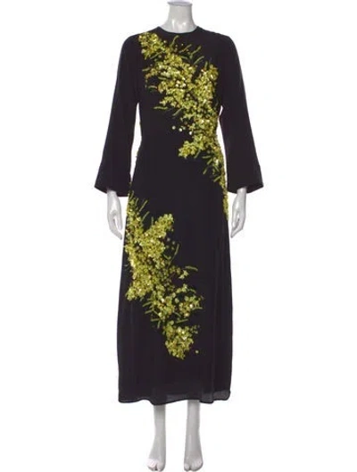 Pre-owned Bernadette Silk Long Dress In Black
