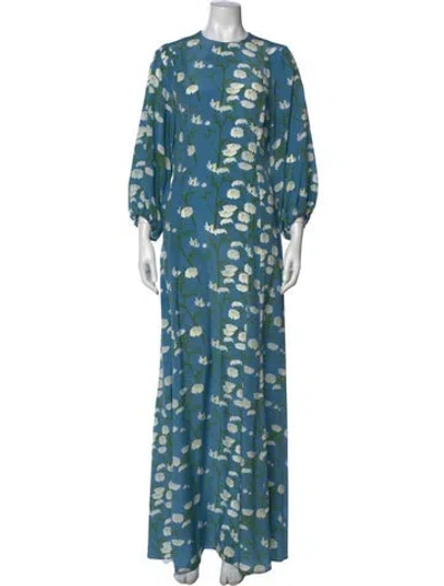 Pre-owned Bernadette Silk Long Dress In Blue