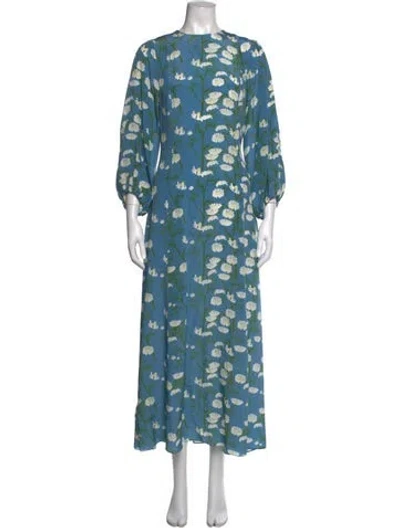 Pre-owned Bernadette Silk Long Dress In Blue