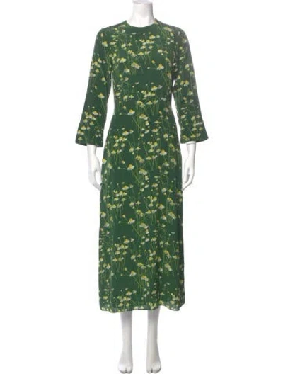 Pre-owned Bernadette Silk Long Dress In Green