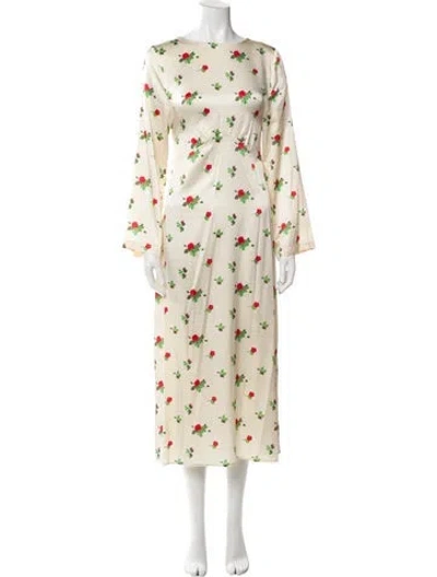 Pre-owned Bernadette Silk Long Dress In Neutral