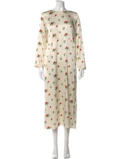 Pre-owned Bernadette Silk Long Dress In Neutral