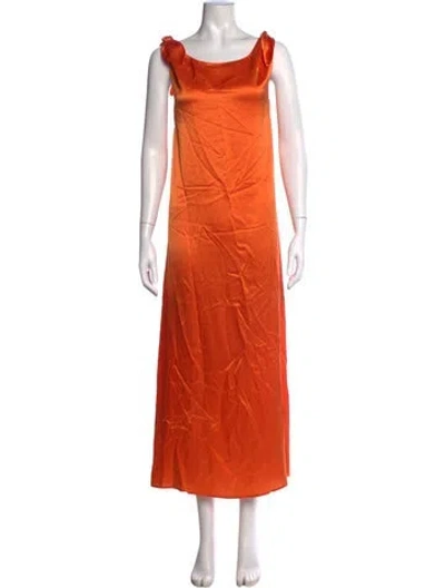 Pre-owned Bernadette Silk Long Dress In Orange