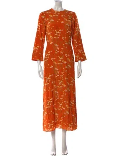Pre-owned Bernadette Silk Long Dress In Orange
