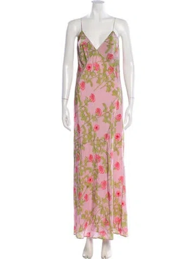 Pre-owned Bernadette Silk Long Dress In Pink