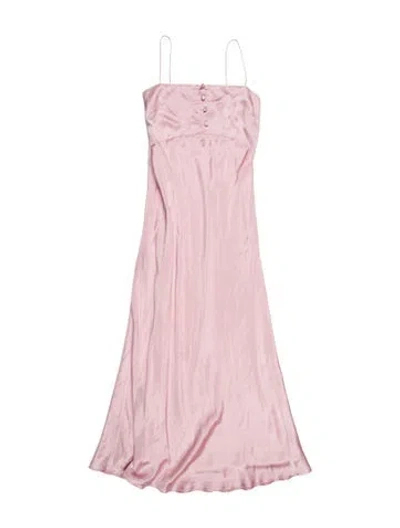 Pre-owned Bernadette Silk Long Dress In Pink