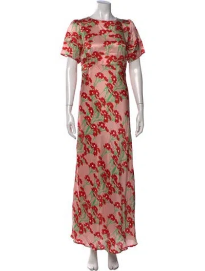 Pre-owned Bernadette Silk Long Dress In Pink