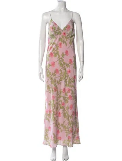 Pre-owned Bernadette Silk Long Dress In Pink