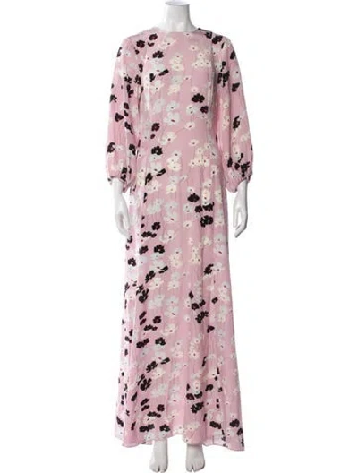 Pre-owned Bernadette Silk Long Dress In Pink