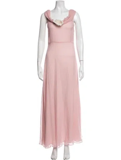 Pre-owned Bernadette Silk Long Dress In Pink