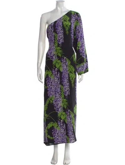 Pre-owned Bernadette Silk Long Dress In Purple