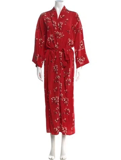 Pre-owned Bernadette Silk Long Dress In Red