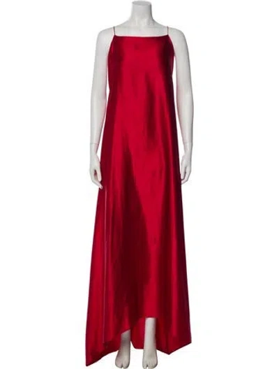 Pre-owned Bernadette Silk Long Dress In Red
