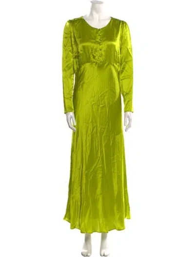 Pre-owned Bernadette Silk Long Dress W/ Tags In Green