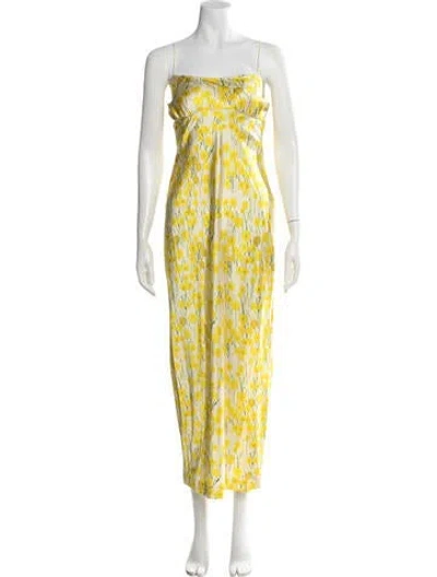 Pre-owned Bernadette Silk Long Dress In Yellow