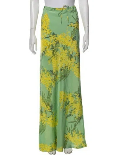 Pre-owned Bernadette Silk Long Skirt In Green