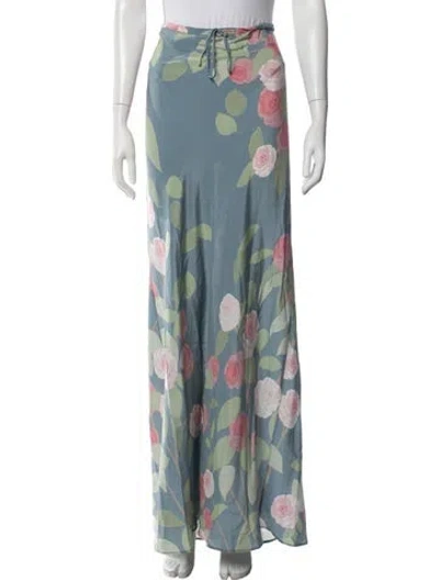 Pre-owned Bernadette Silk Long Skirt W/ Tags In Blue