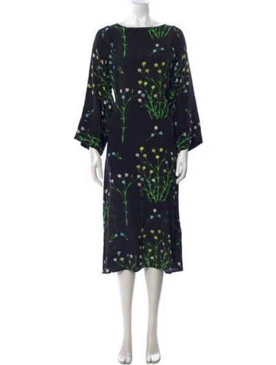 Pre-owned Bernadette Silk Midi Length Dress In Black