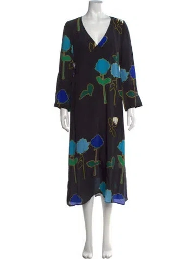 Pre-owned Bernadette Silk Midi Length Dress In Black