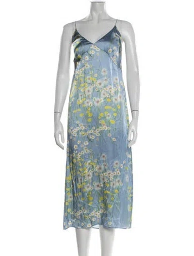 Pre-owned Bernadette Silk Midi Length Dress In Blue