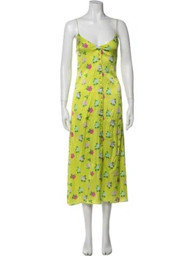 Pre-owned Bernadette Silk Midi Length Dress In Green