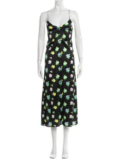 Pre-owned Bernadette Silk Midi Length Dress W/ Tags In Black
