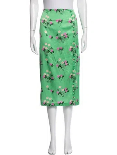 Pre-owned Bernadette Silk Midi Length Skirt In Green
