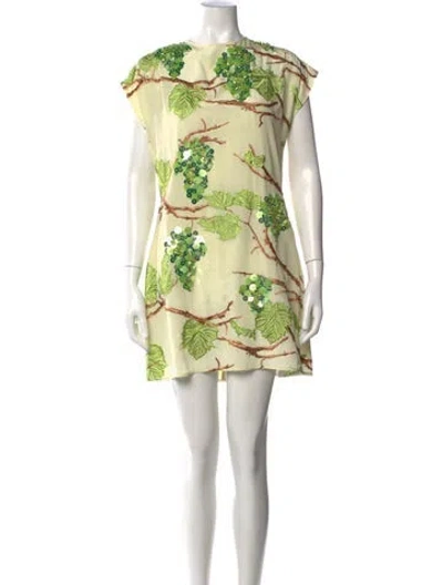 Pre-owned Bernadette Silk Mini Dress In Green