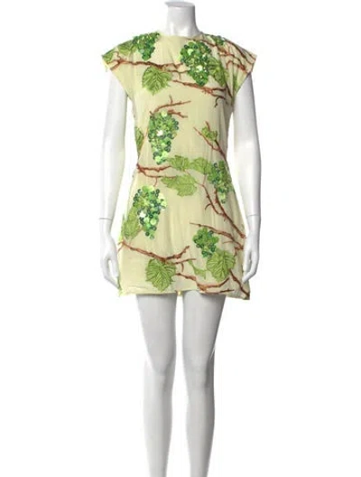 Pre-owned Bernadette Silk Mini Dress W/ Tags In Green