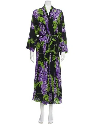 Pre-owned Bernadette Silk Printed Lounge Set W/ Tags In Green
