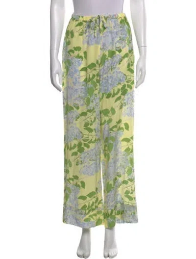 Pre-owned Bernadette Silk Wide Leg Pants In Yellow