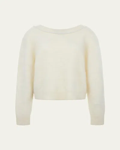 BERNADETTE SOLENE PEARLY LOW-BACK CASHMERE SWEATER