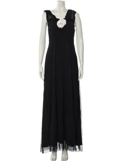 Pre-owned Bernadette Square Neckline Knee-length Dress In Black