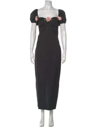 Pre-owned Bernadette Square Neckline Long Dress In Gray