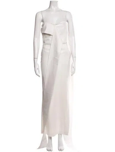 Pre-owned Bernadette Square Neckline Long Dress In Neutral