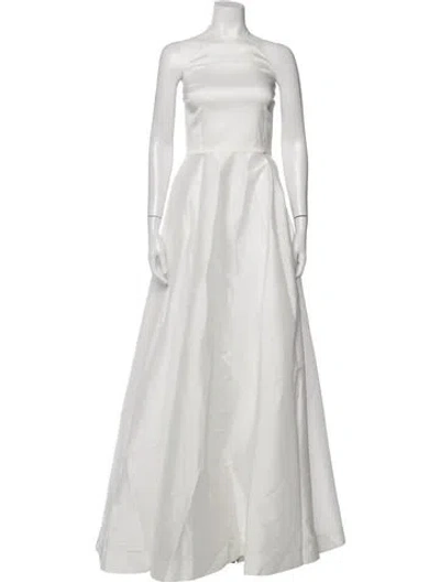 Pre-owned Bernadette Square Neckline Long Dress In White